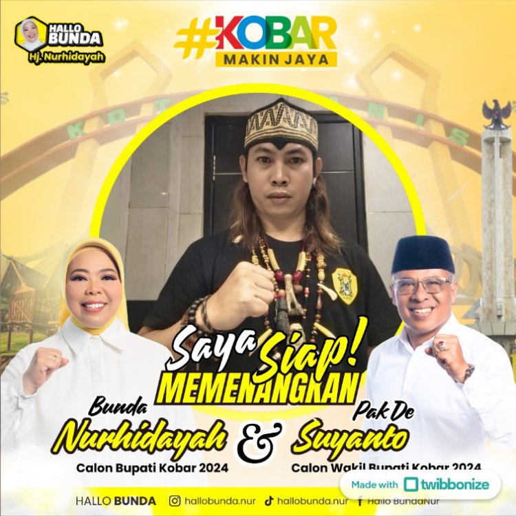 Tokoh Dayak Putra Asli Daerah Kobar Siap Mengawal dan Memenangkan Paslon Bunda Nurhidayah dan Pakde Suyanto